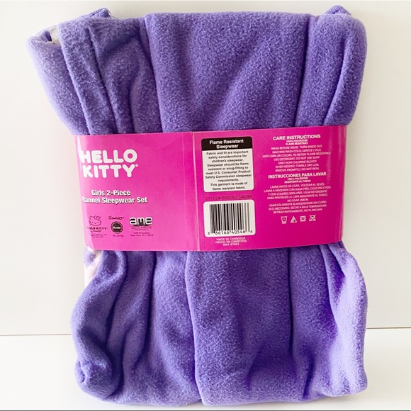 Hello Kitty Girls 2Pc Flannel Pajama Set Pants Top - Picture 3 of 14